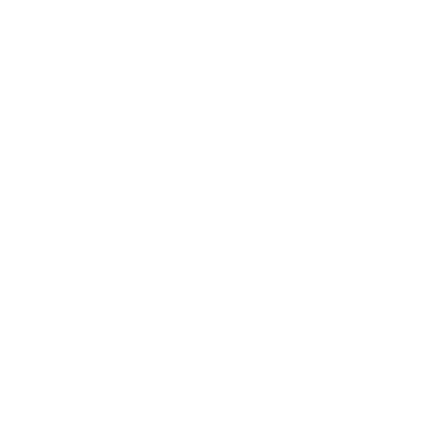 Monoline Robot Head Logo #ffffff