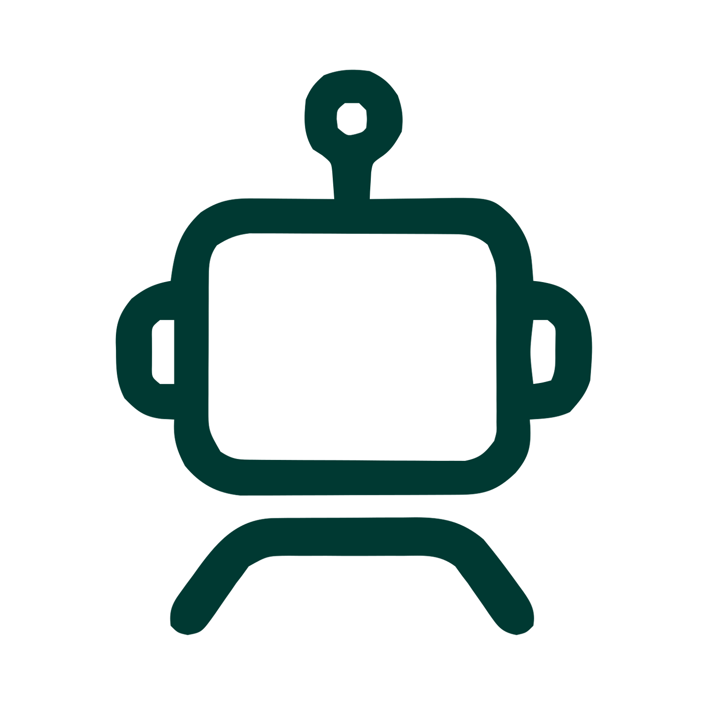 Monoline Robot Head Logo #003932
