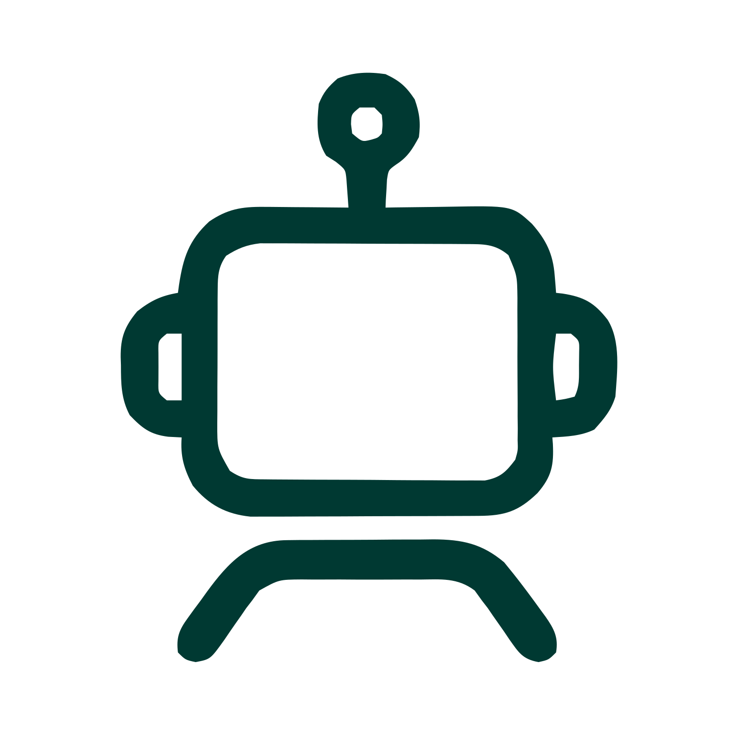 Monoline Robot Head Logo #003932