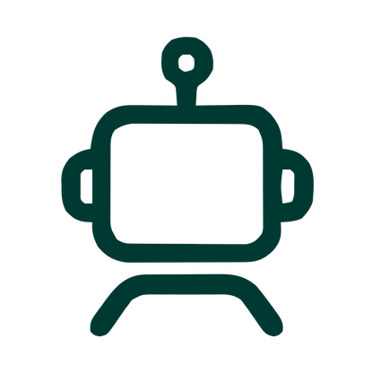 Monoline Robot Head Logo #003932