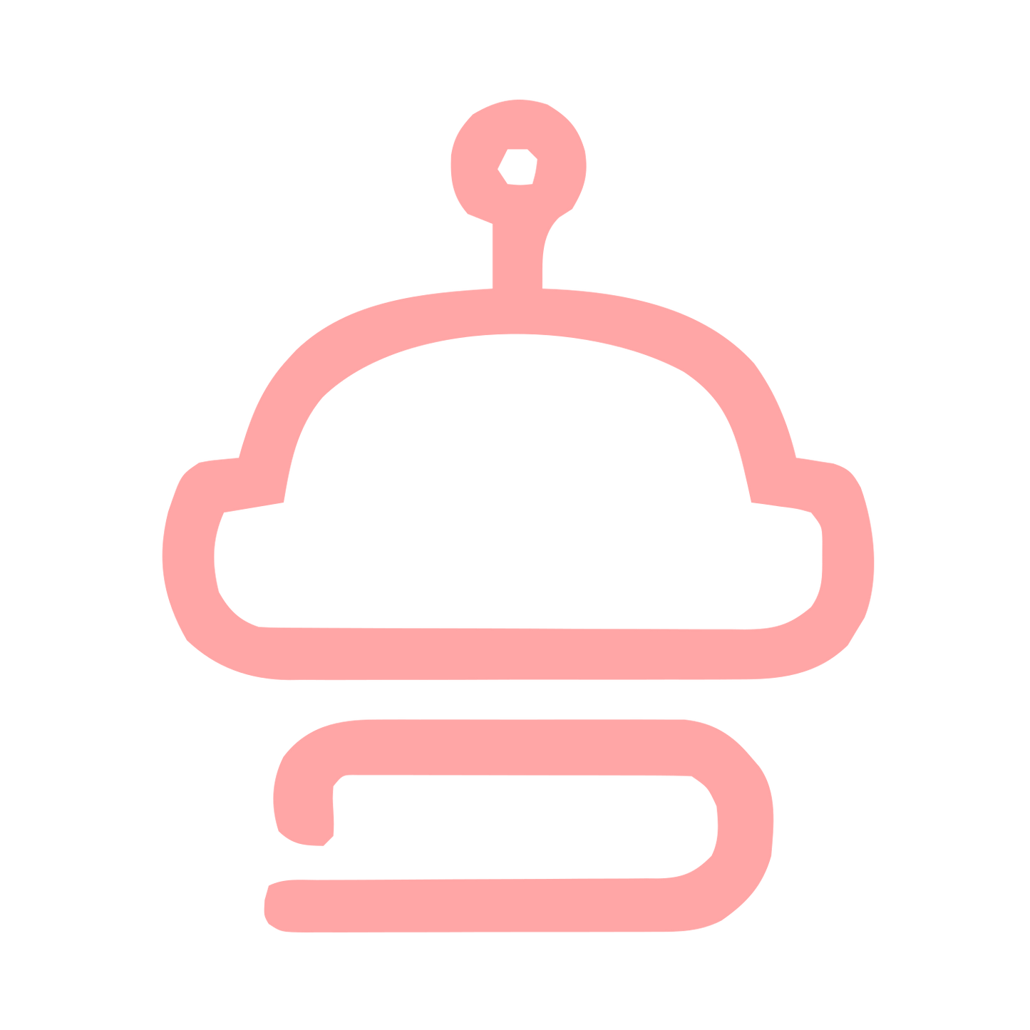 Monoline Robot Head Logo #ffa6a6