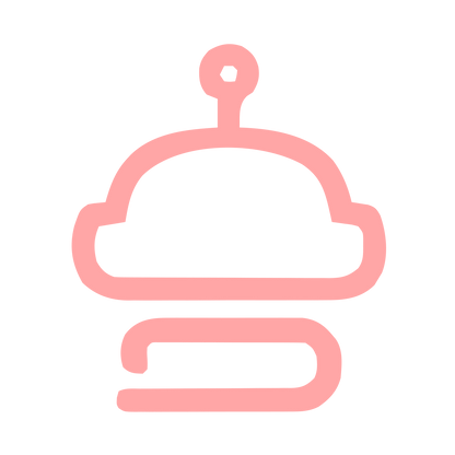 Monoline Robot Head Logo #ffa6a6