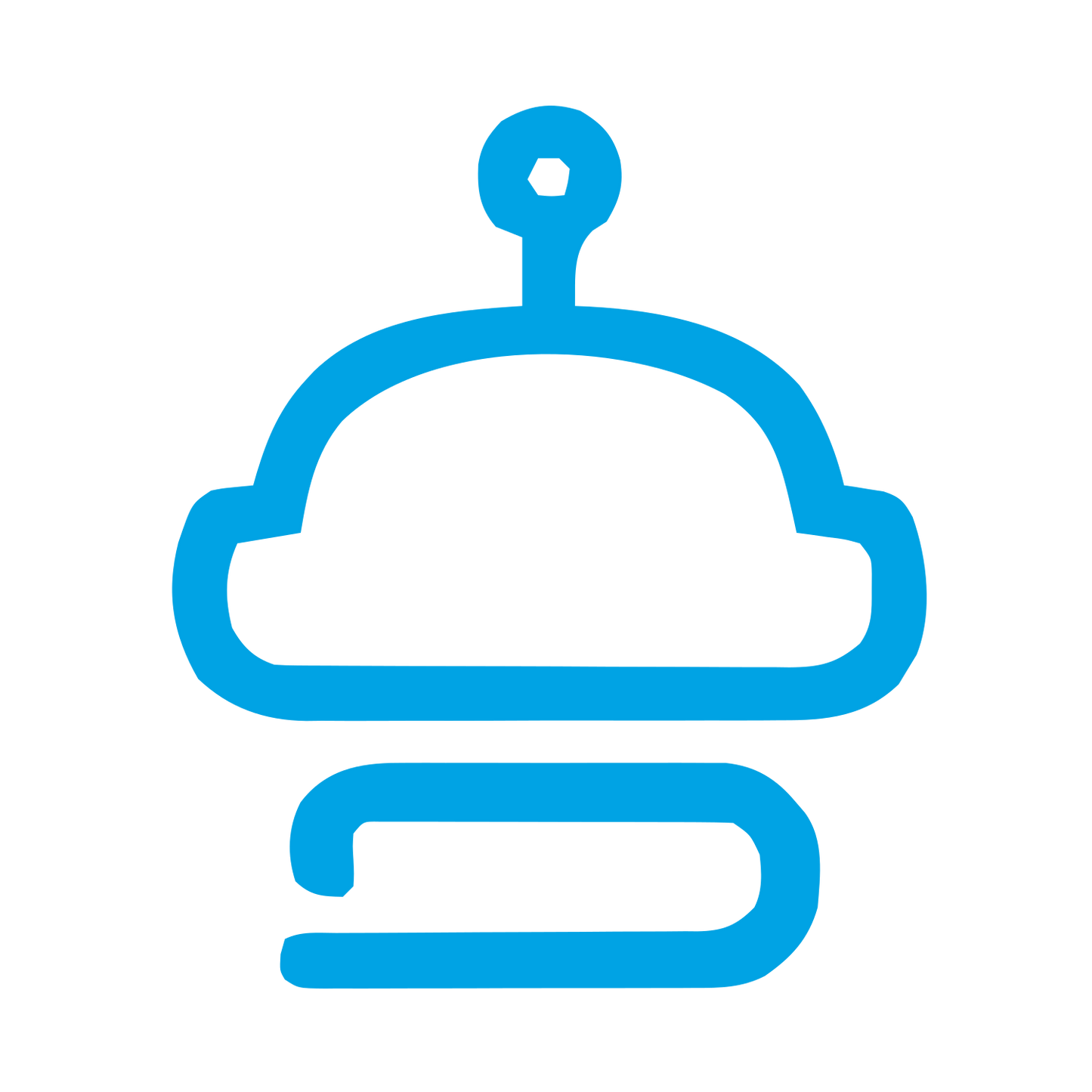 Monoline Robot Head Logo #00a3e4