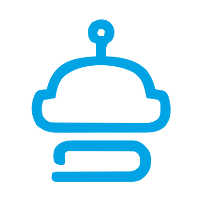 Monoline Robot Head Logo #00a3e4