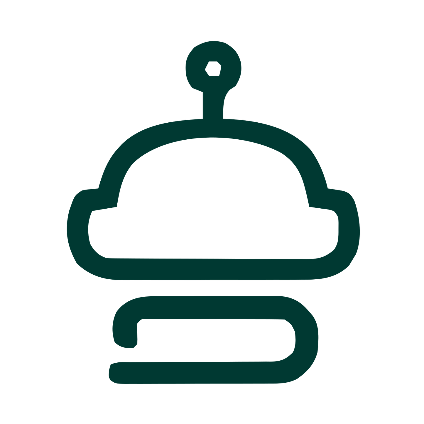 Monoline Robot Head Logo #003932