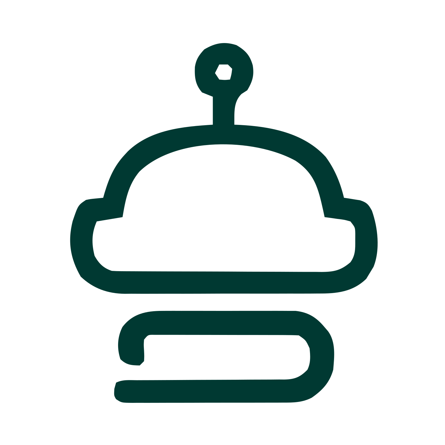 Monoline Robot Head Logo #003932