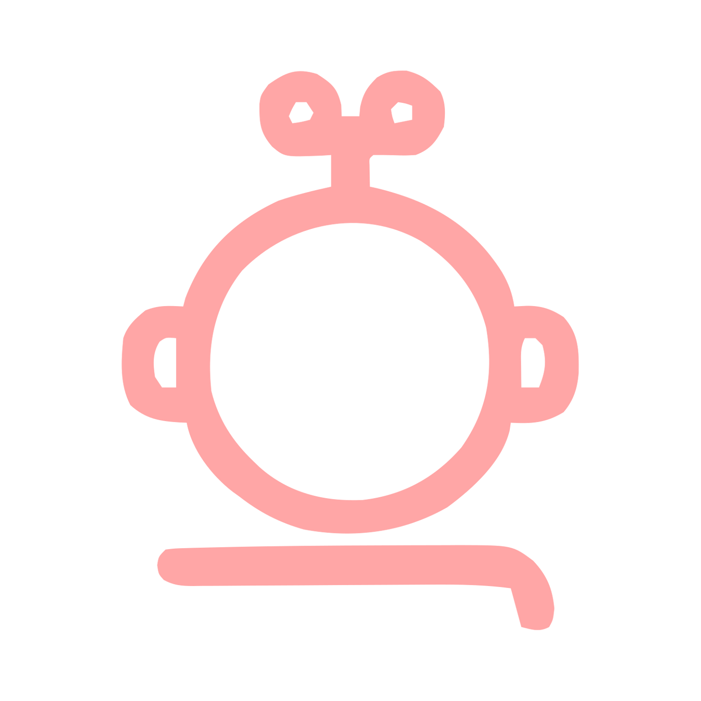 Monoline Robot Head Logo #ffa6a6