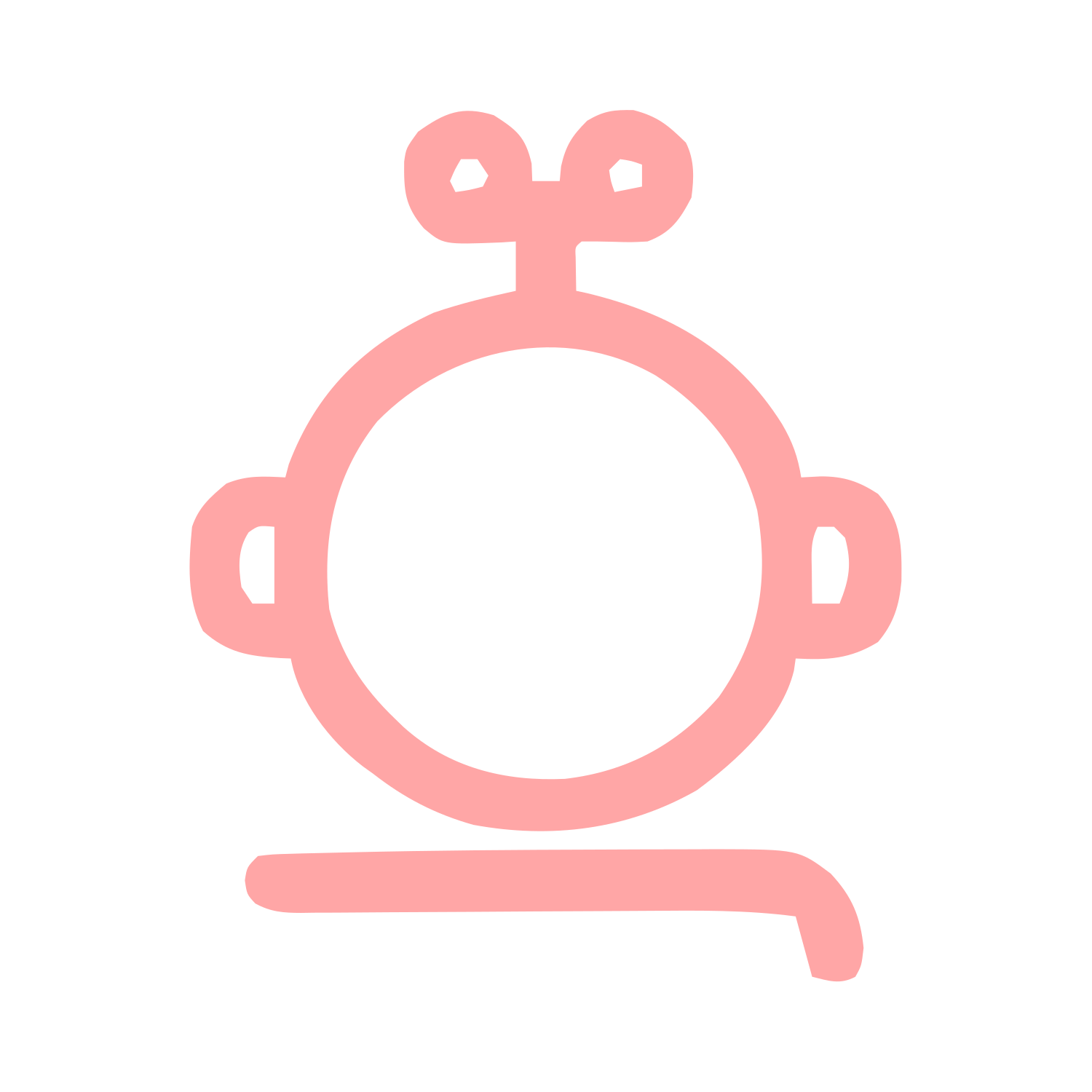 Monoline Robot Head Logo #ffa6a6