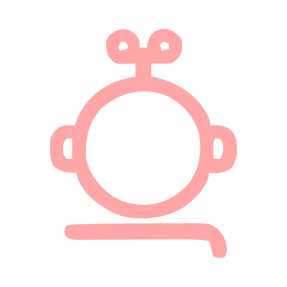 Monoline Robot Head Logo #ffa6a6