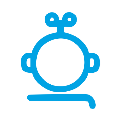 Monoline Robot Head Logo #00a3e4