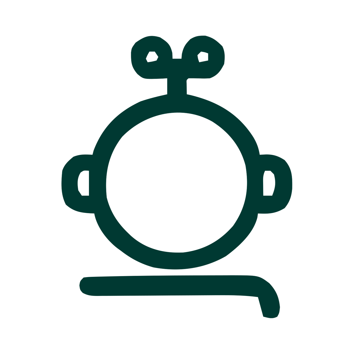 Monoline Robot Head Logo #003932