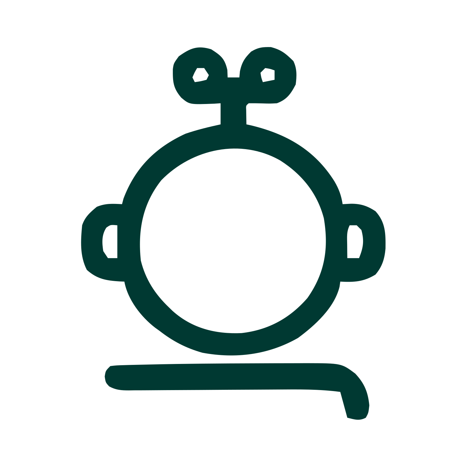 Monoline Robot Head Logo #003932