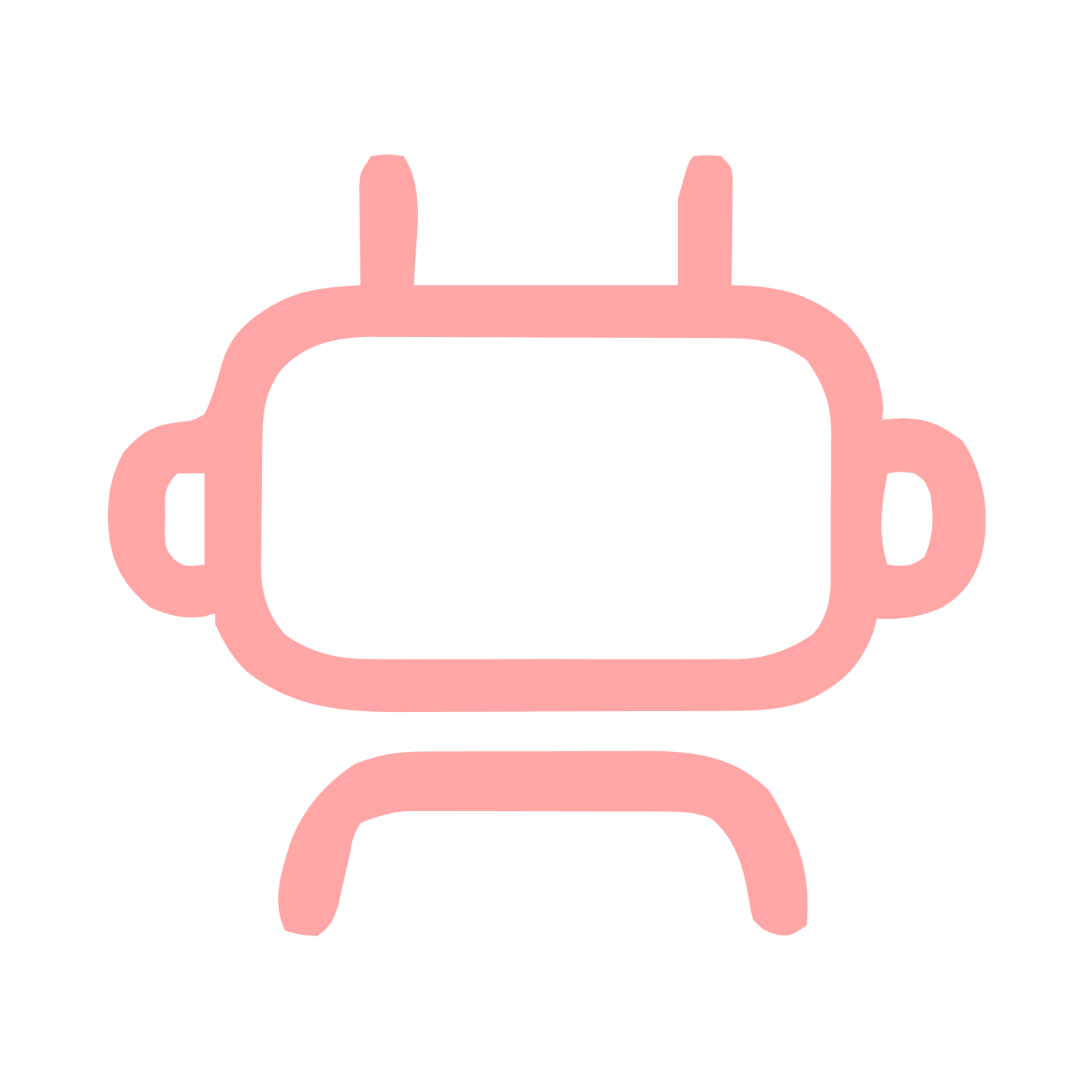 Monoline Robot Head Logo #ffa6a6