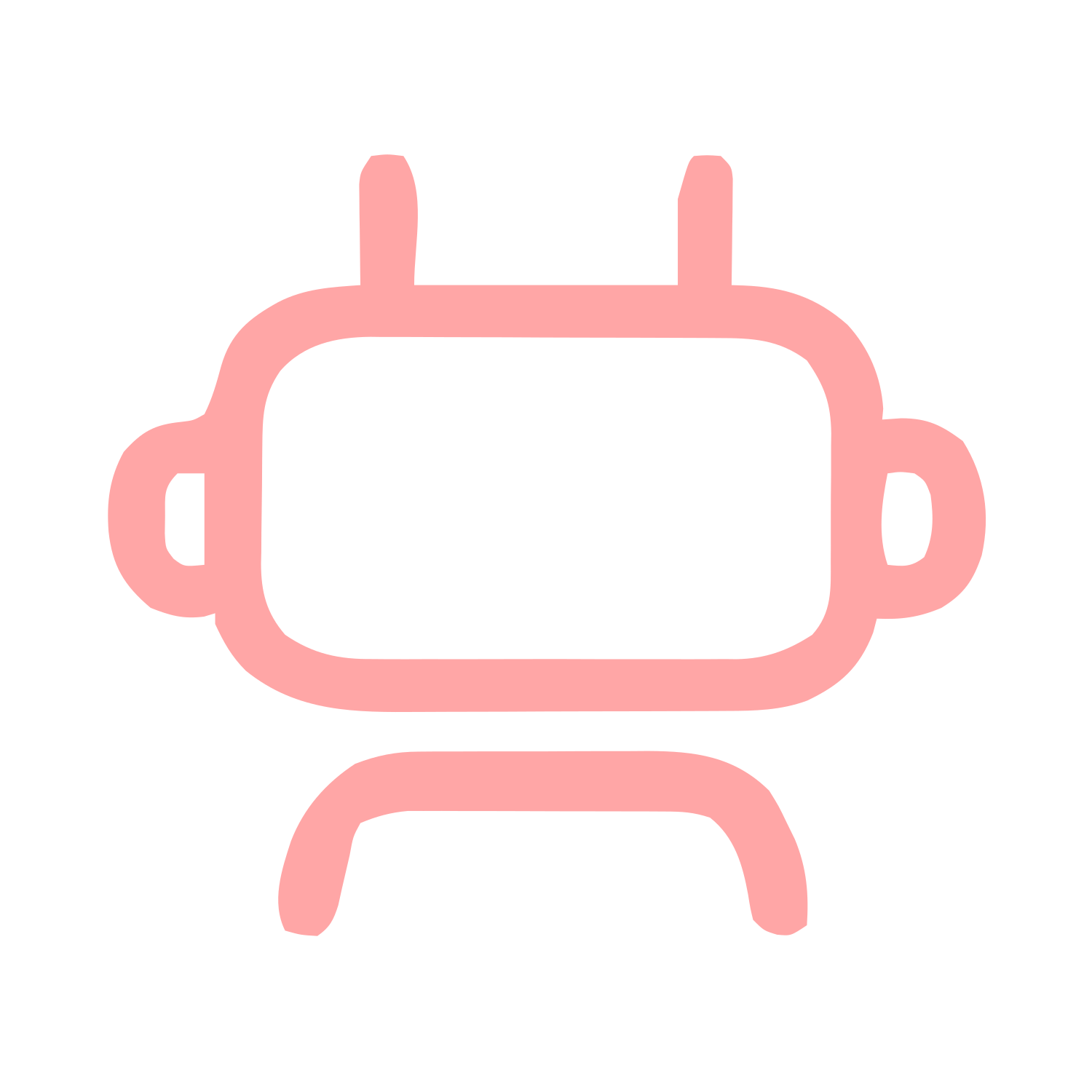 Monoline Robot Head Logo #ffa6a6