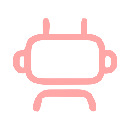 Monoline Robot Head Logo #ffa6a6