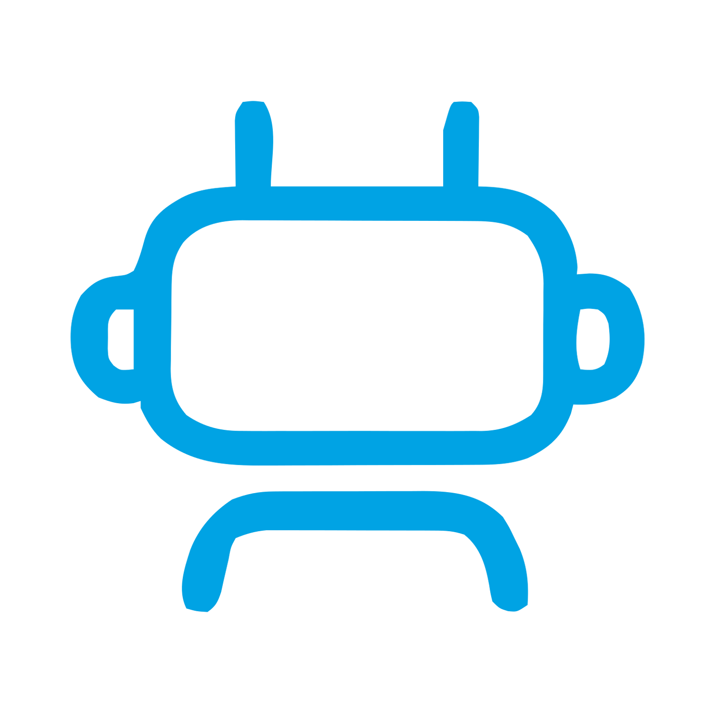 Monoline Robot Head Logo #00a3e4