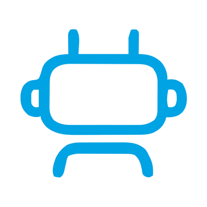 Monoline Robot Head Logo #00a3e4