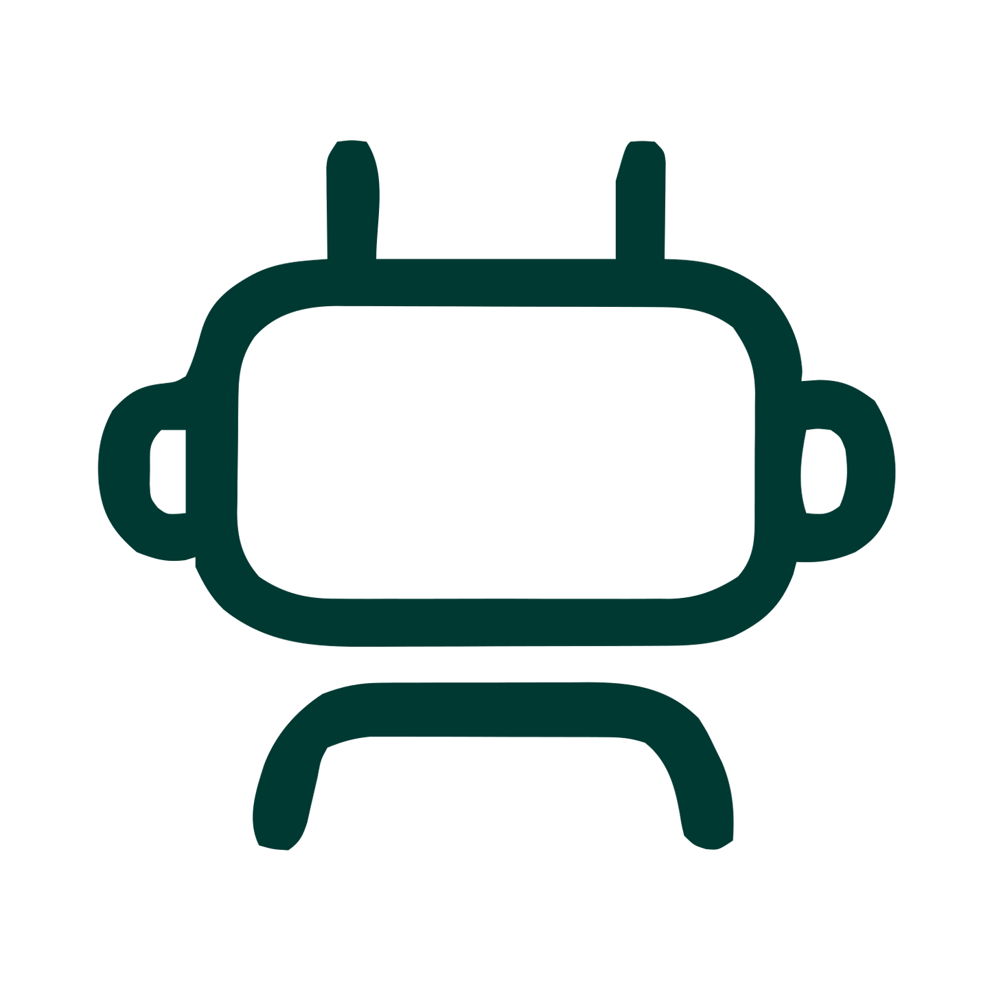 Monoline Robot Head Logo #003932