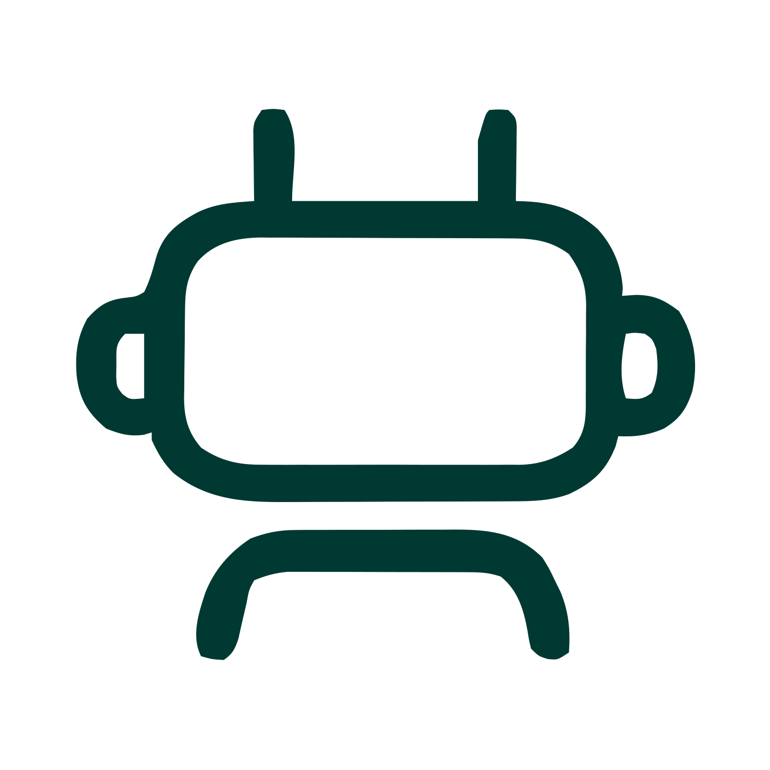 Monoline Robot Head Logo #003932