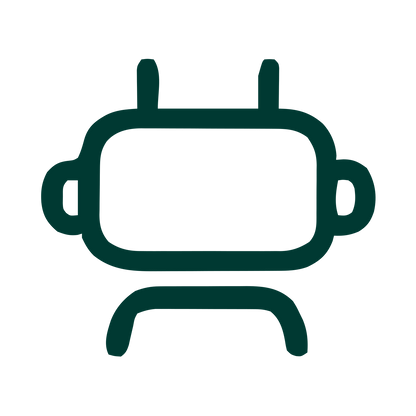 Monoline Robot Head Logo #003932