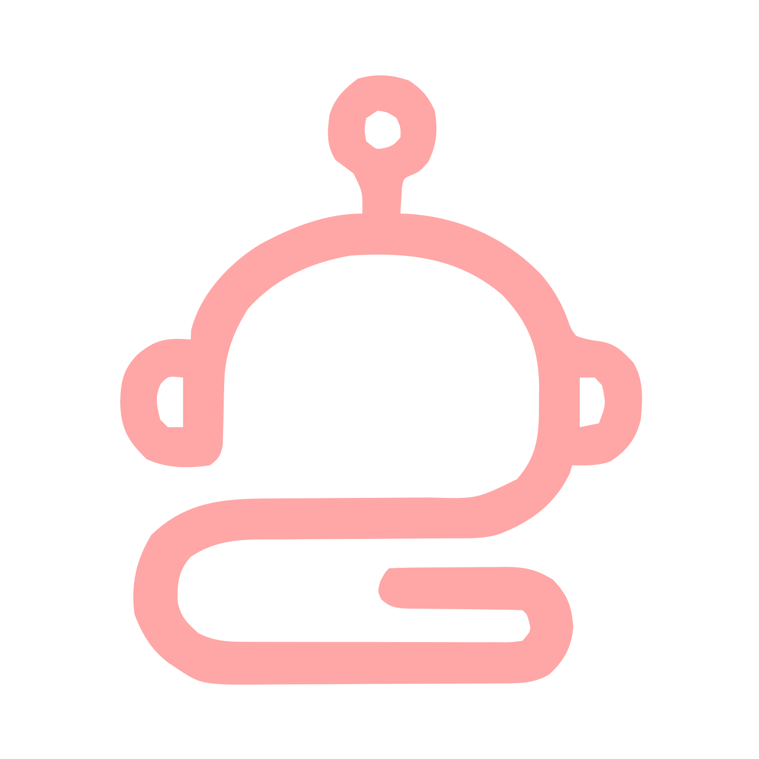Monoline Robot Head Logo #ffa6a6