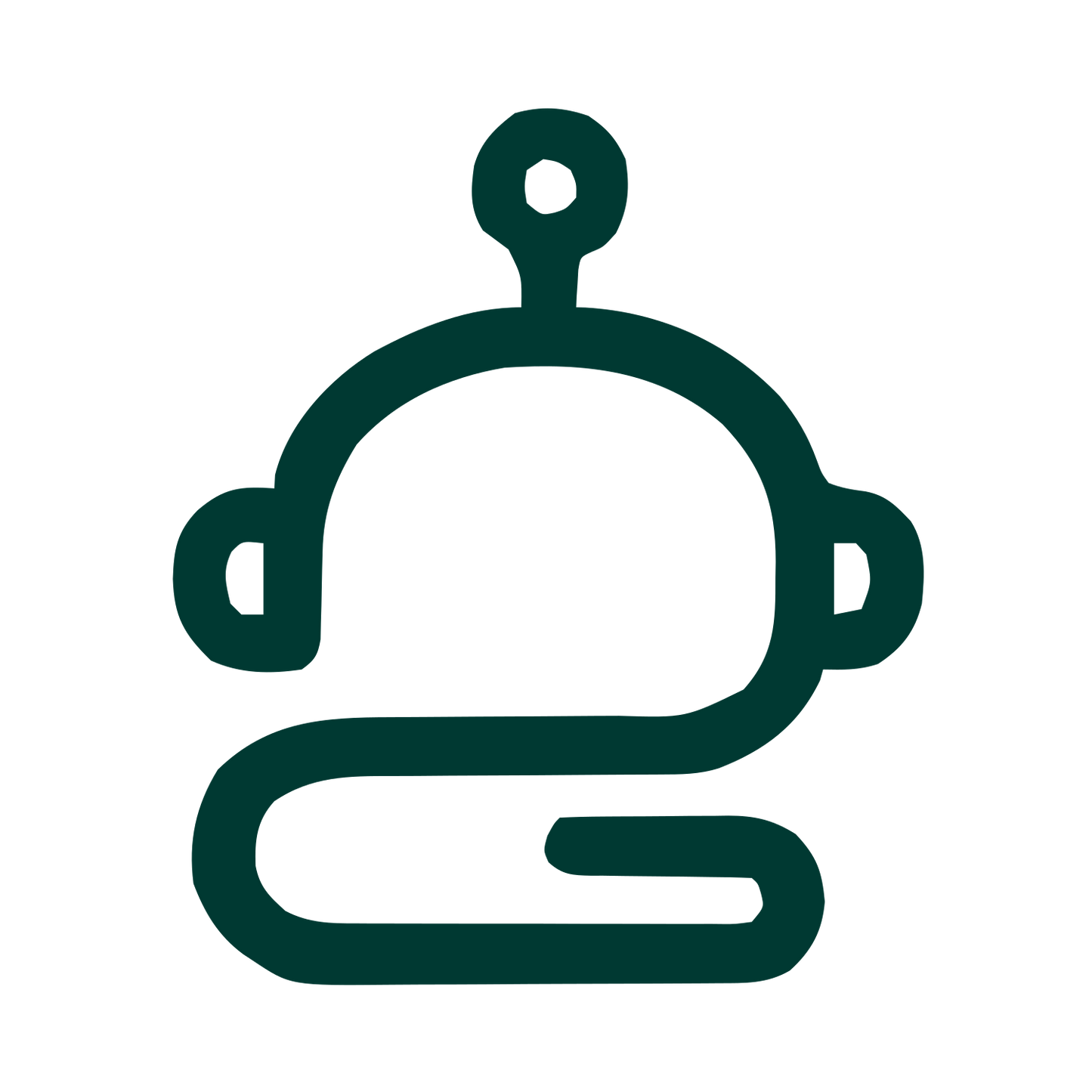 Monoline Robot Head Logo #003932