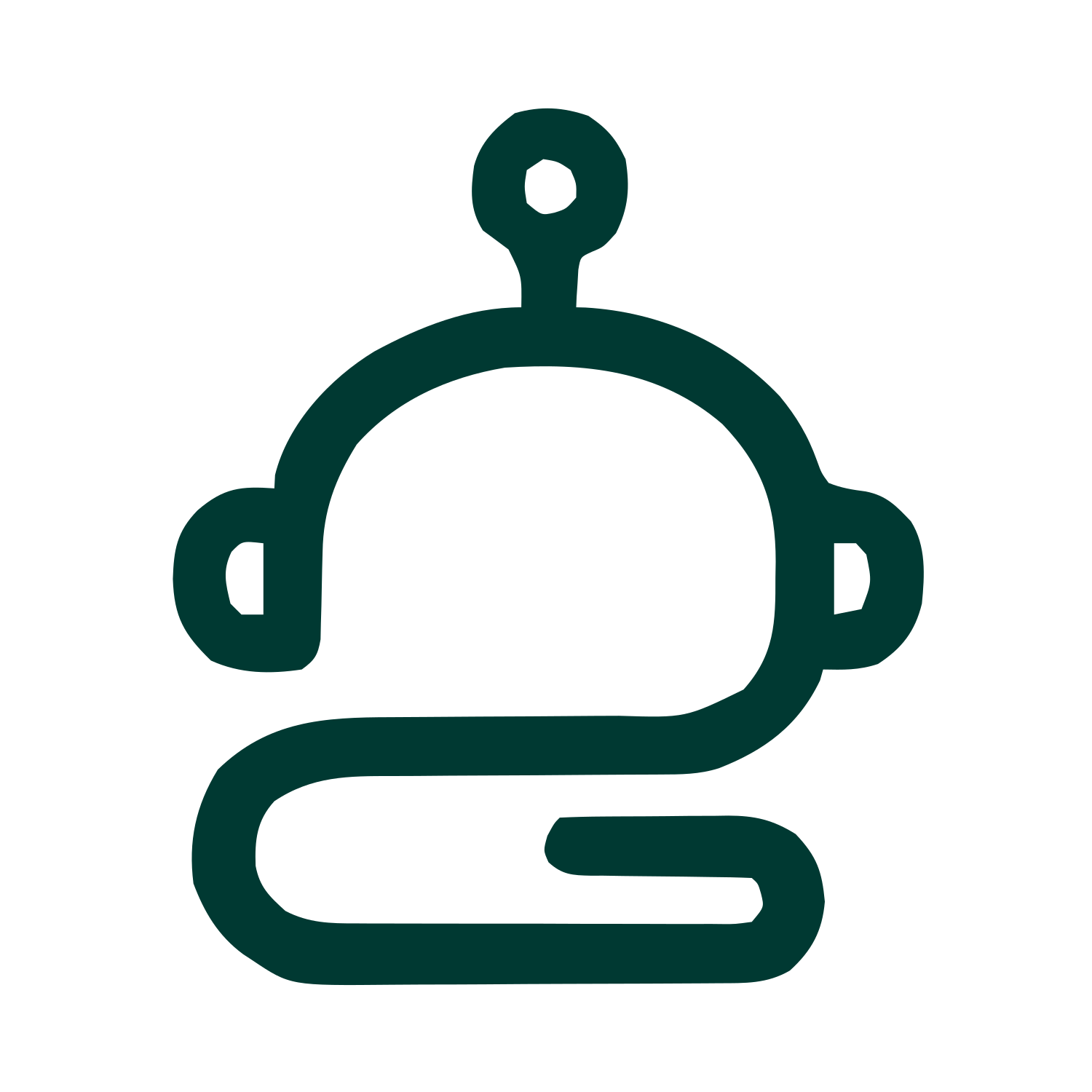 Monoline Robot Head Logo #003932