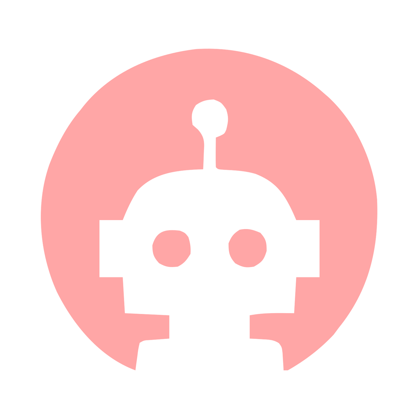 Robot Head Negative Space Logo #ffa6a6