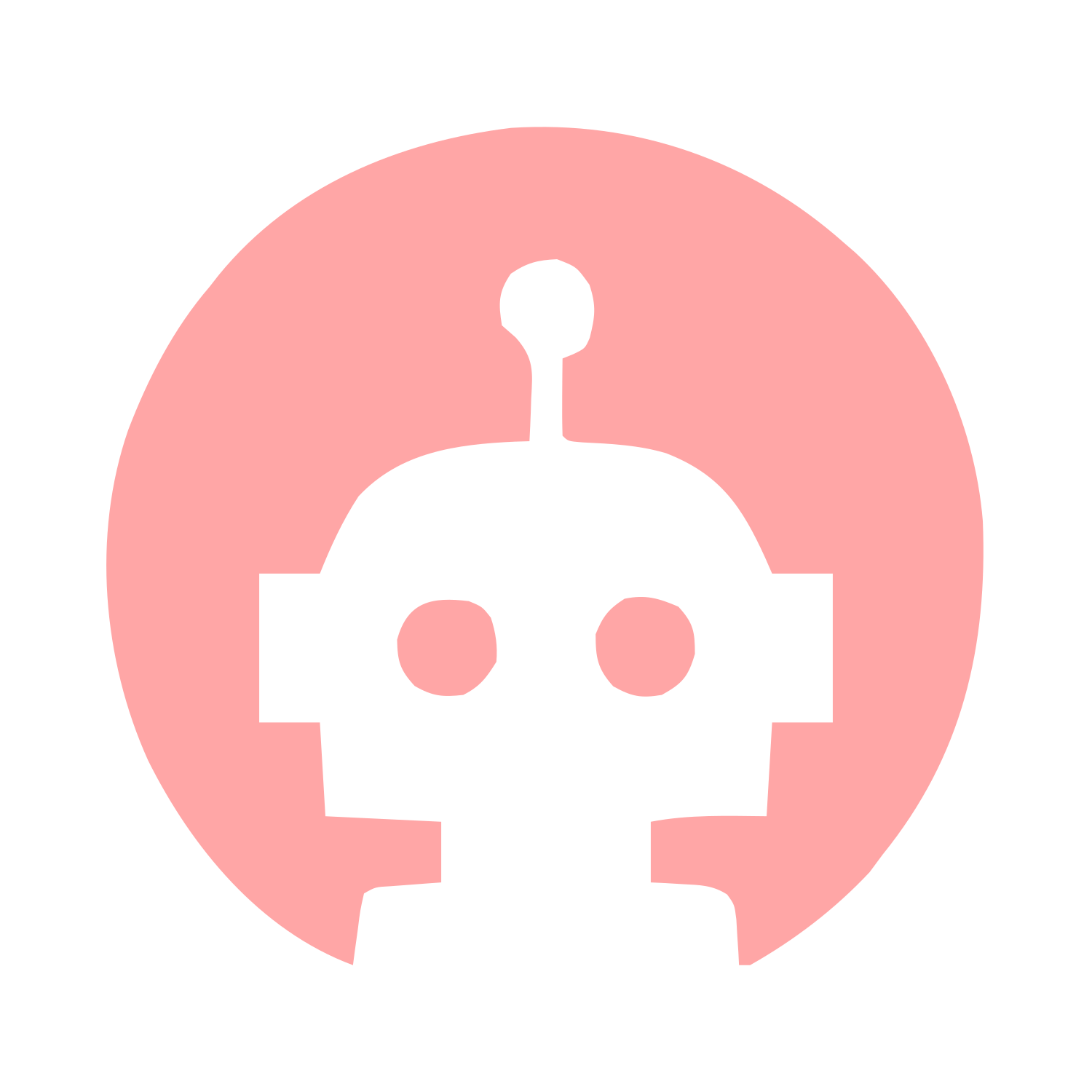Robot Head Negative Space Logo #ffa6a6