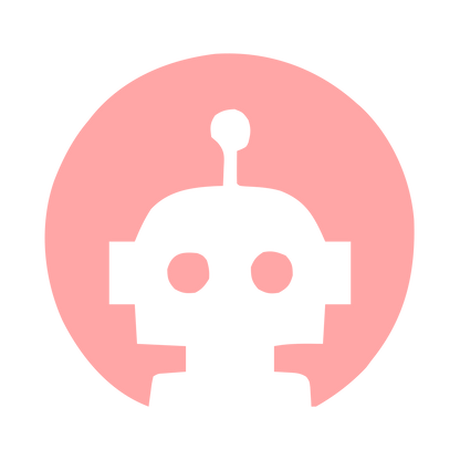Robot Head Negative Space Logo #ffa6a6