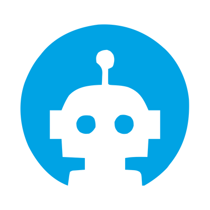 Robot Head Negative Space Logo #00a3e4
