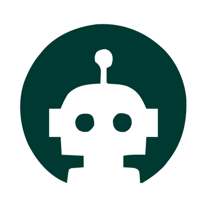 Robot Head Negative Space Logo #003932
