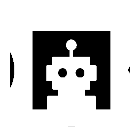 Negative Space Robot Logo