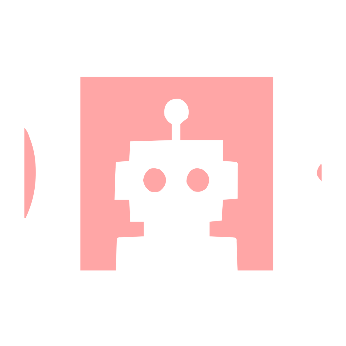 Negative Space Robot Logo #ffa6a6