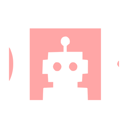 Negative Space Robot Logo #ffa6a6