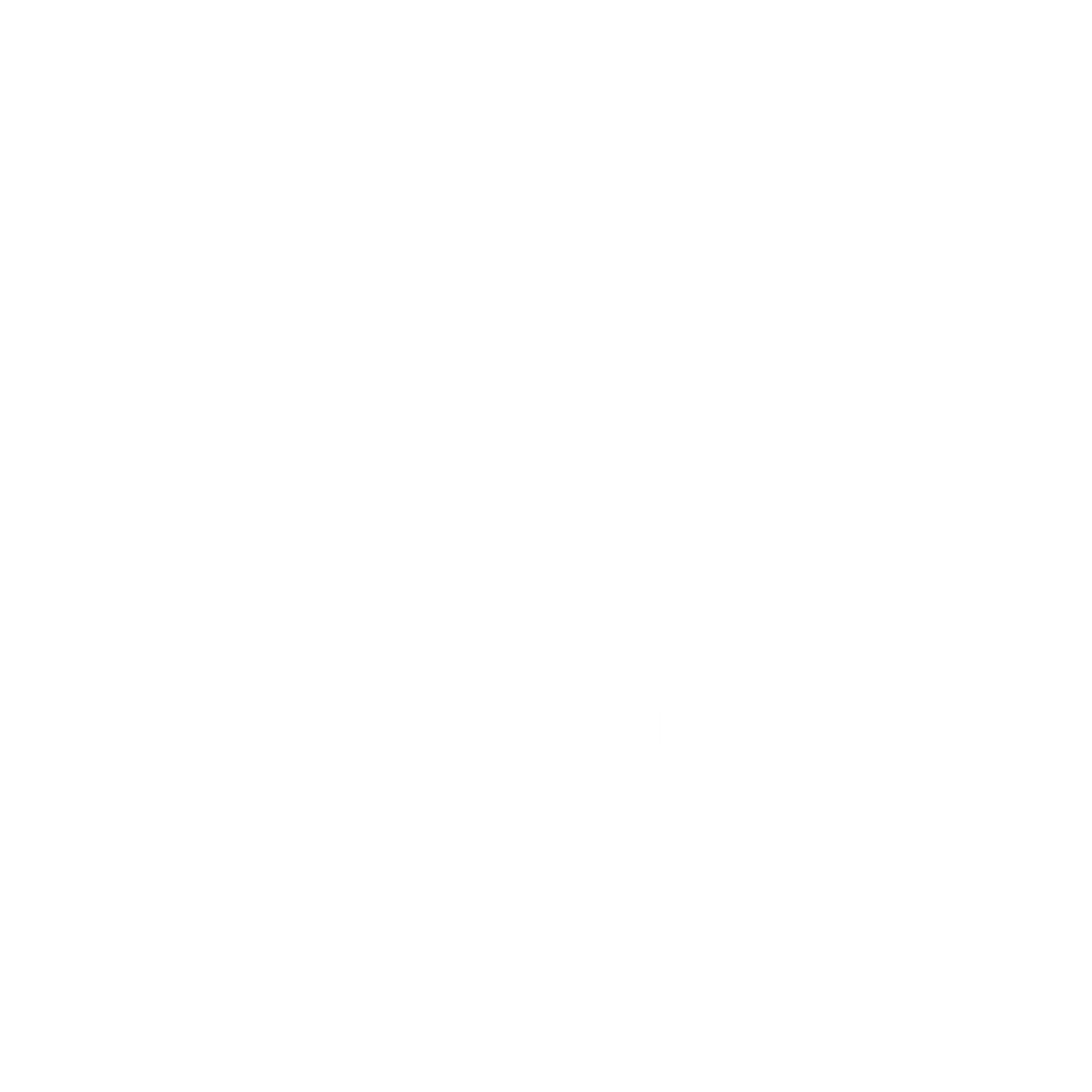Negative Space Robot Logo #ffffff