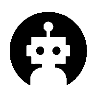Negative Space Robot Logo