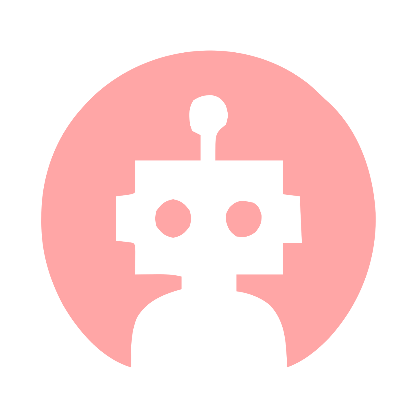 Negative Space Robot Logo #ffa6a6