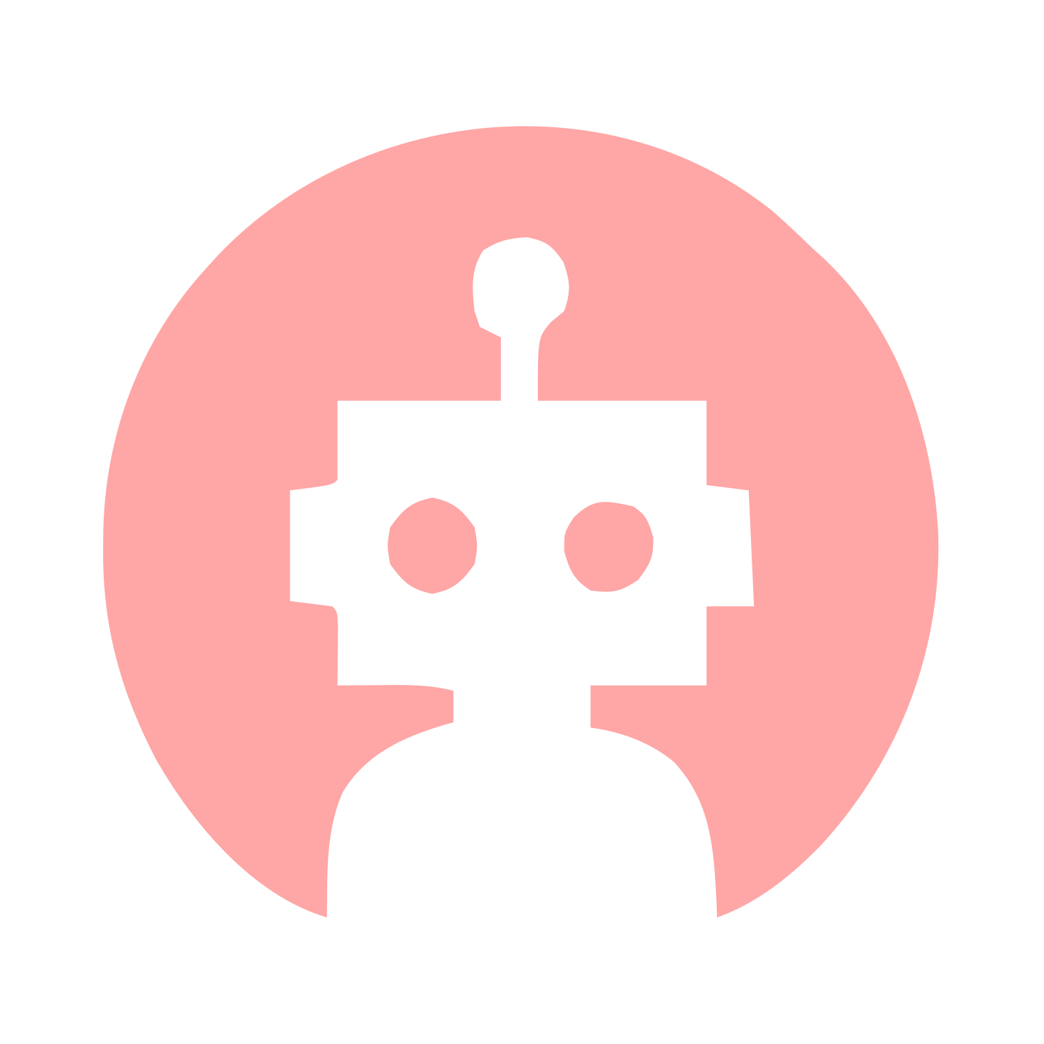 Negative Space Robot Logo #ffa6a6