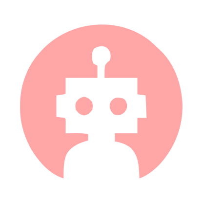 Negative Space Robot Logo #ffa6a6