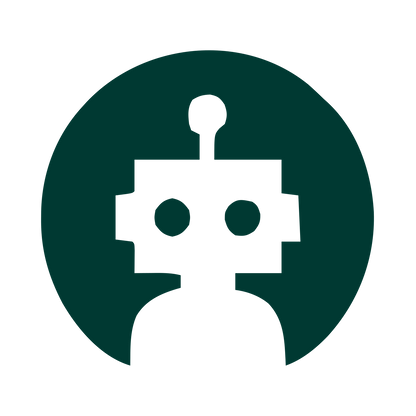 Negative Space Robot Logo #003932