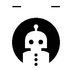 Negative Space Robot Logo