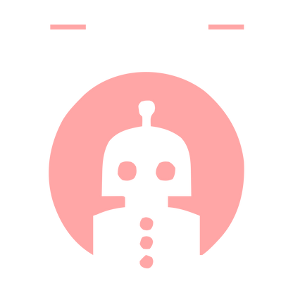 Negative Space Robot Logo #ffa6a6