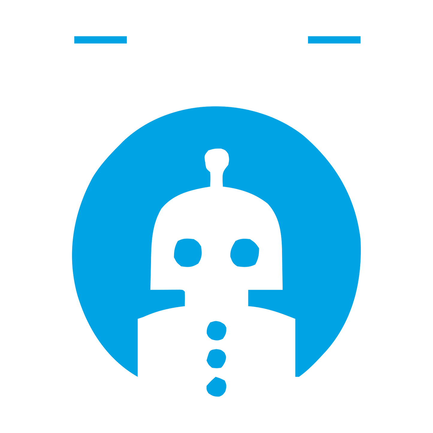 Negative Space Robot Logo #00a3e4