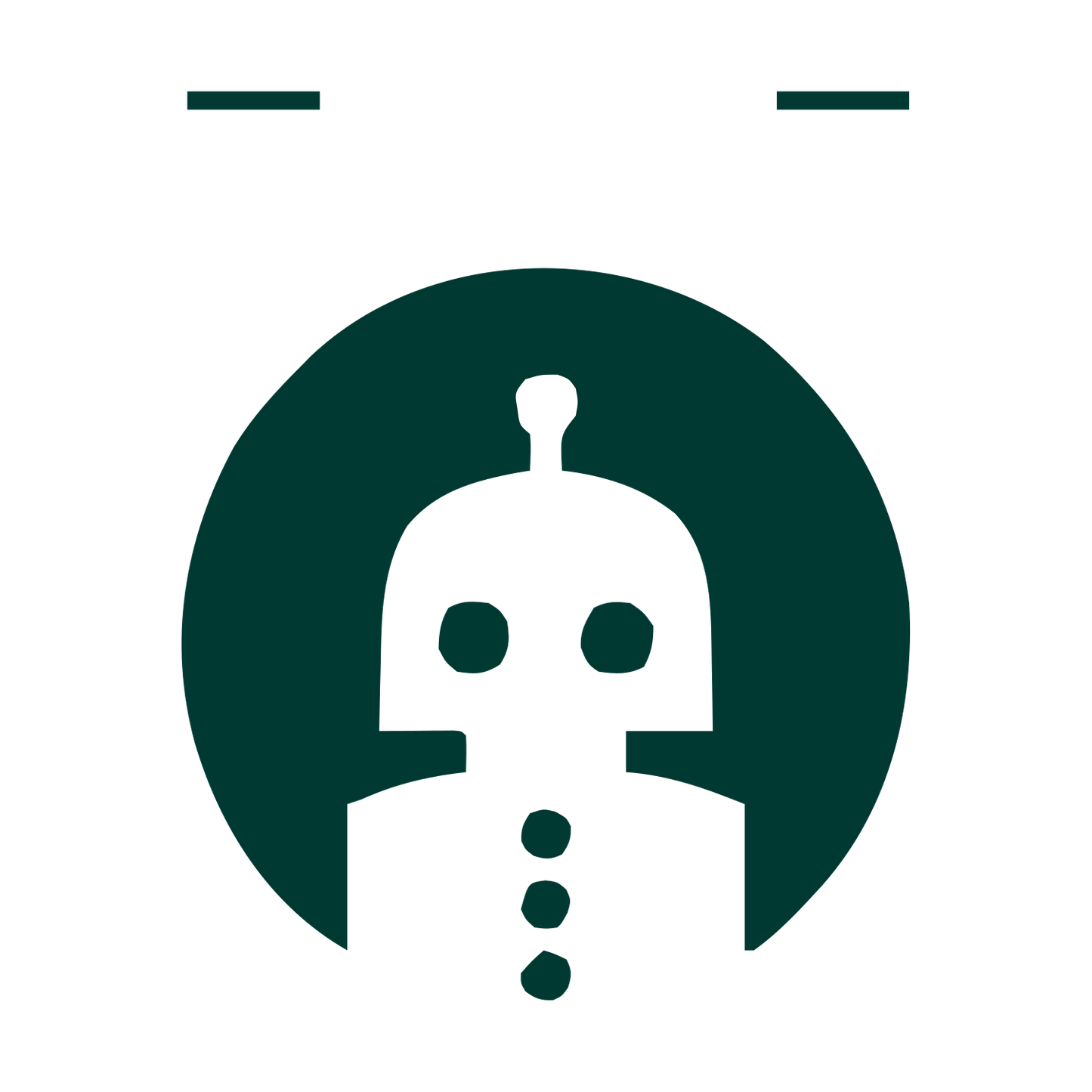 Negative Space Robot Logo #003932