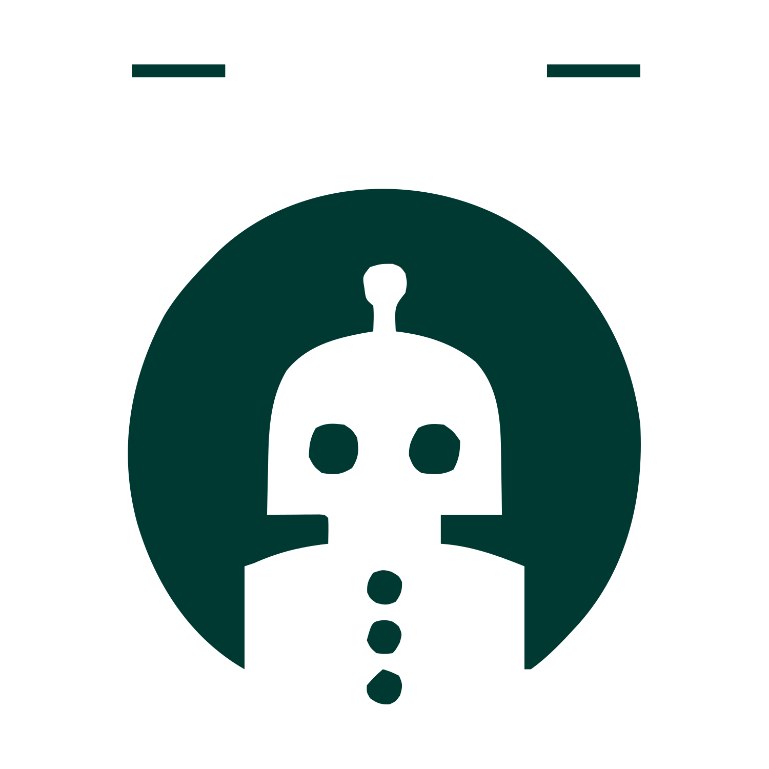 Negative Space Robot Logo #003932