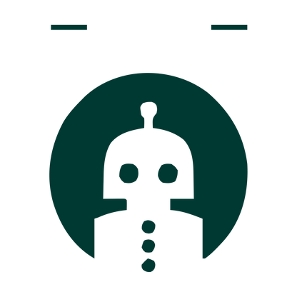 Negative Space Robot Logo #003932