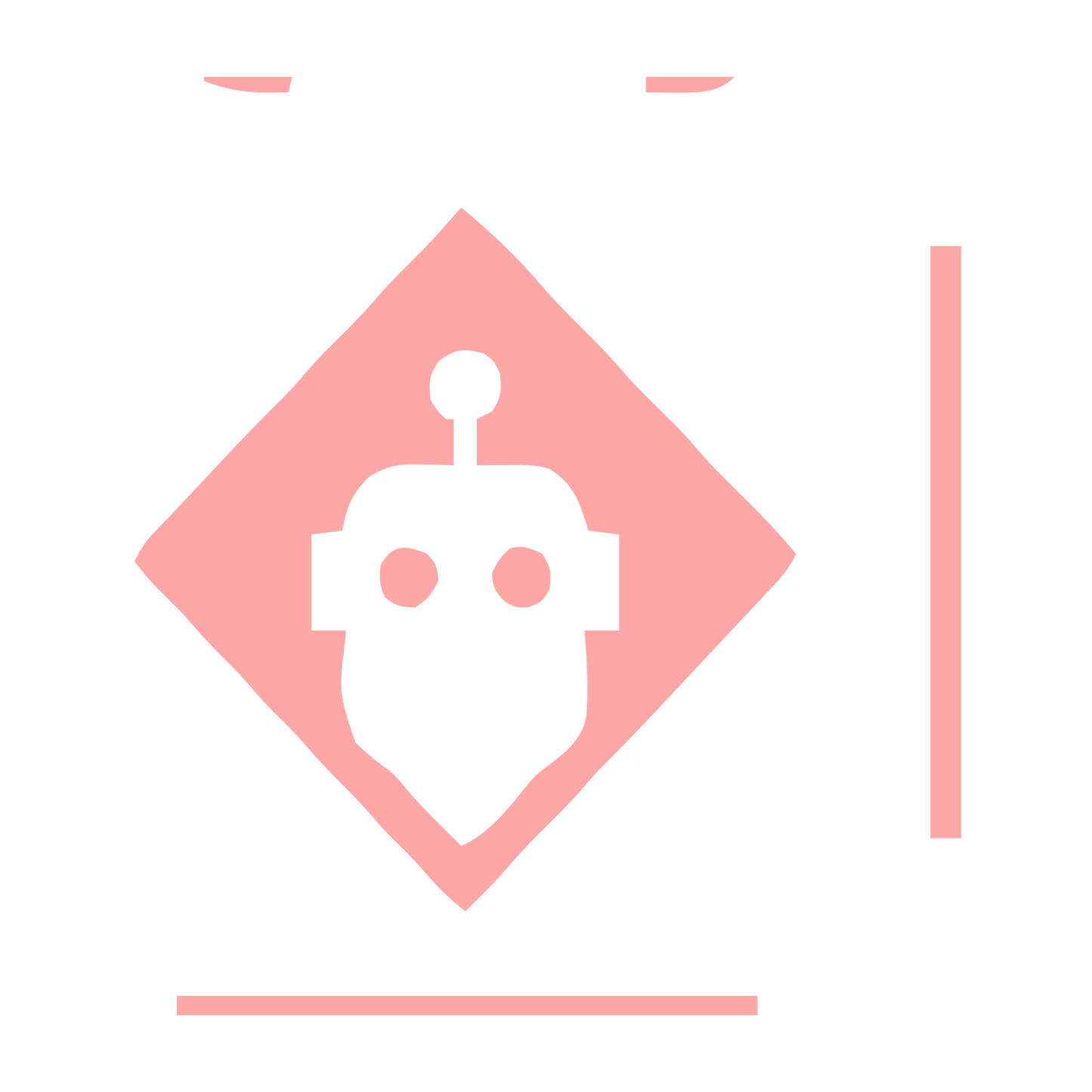 Robot Head Diamond Logo #ffa6a6