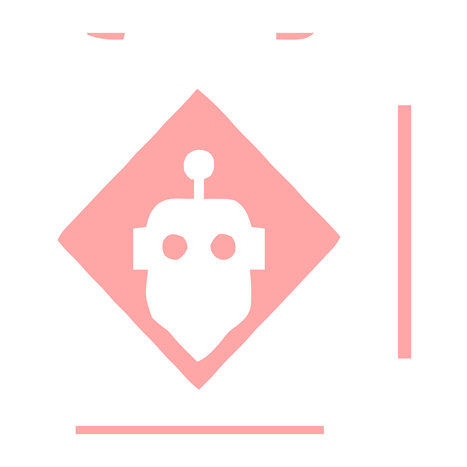 Robot Head Diamond Logo #ffa6a6