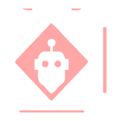 Robot Head Diamond Logo #ffa6a6